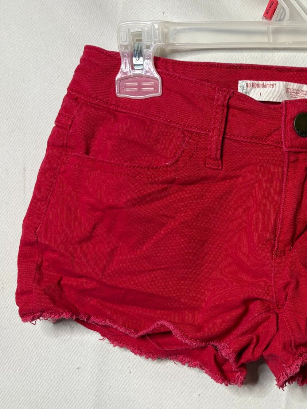 Junior's No Boundaries Size 1 - Red Casual Cut-off Shorts w/ Pockets